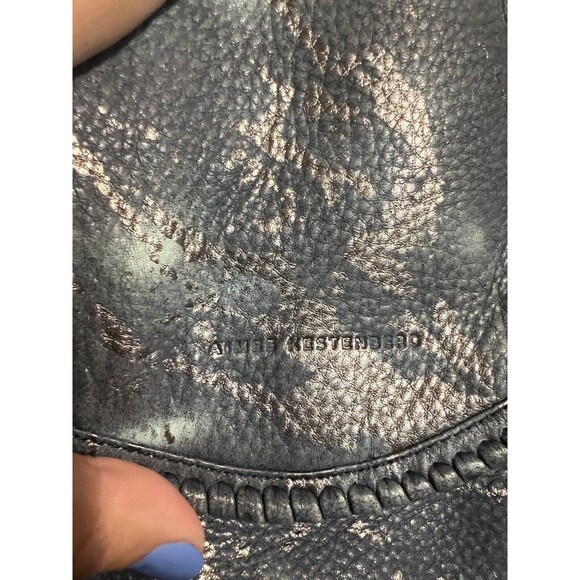 Aimee Kestenberg Braided Strap Gray Silver Metallic Teal Shoulder Bag - Picture 2 of 9